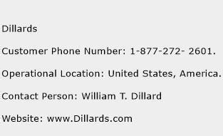 dillard's customer service number.